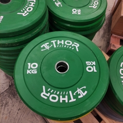 REA-Thor Fitness Färgade Bumper Viktskivor Helt i Gummi 50mm